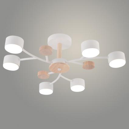 Люстра XI1002/6 WT+WOOD белый/дерево 6х15W GX53 d620 h170, HN25